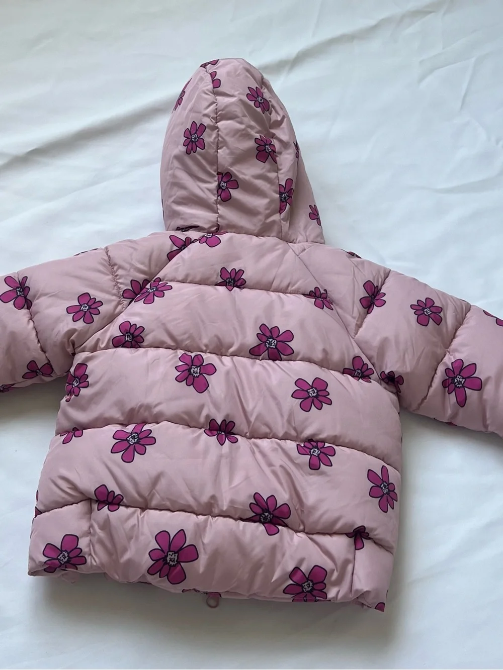Jessica Simpson Pink Floral Sherpa-Lined Puffer Jacket